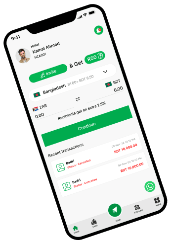 NEC Money app - Transaction rates